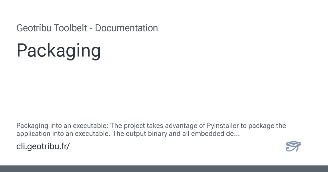 Packaging - Documentation Geotribu Toolbelt 0.36.0.dev1+g6de435361 ...
